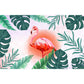 Frendorf | Tropical Leaves and Flamingo Wall Decal Red Dining Room Wall Covering, Personalized