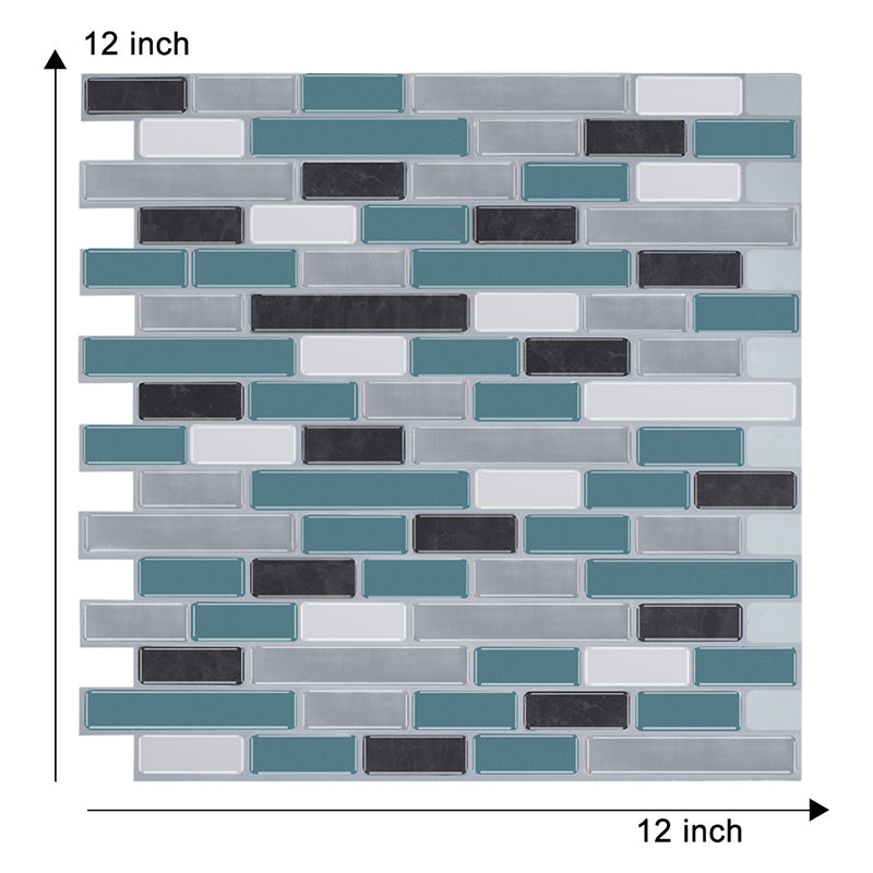Rust Mosaikfliesen Tapetenpaneele Blau Faux-Ziegel Wandkunst für das Badezimmer, Abziehen und Paste