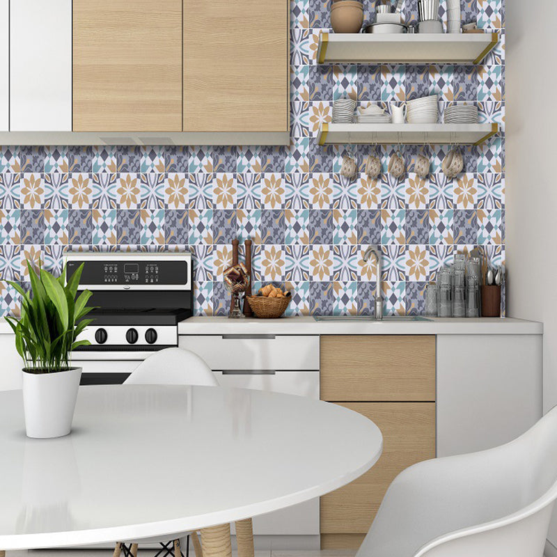 Frendorf | Bohemia Bloemenpatroon Wandpanelen Geel Eenvoudig te Verwijderen Wandbekleding voor Badkamer