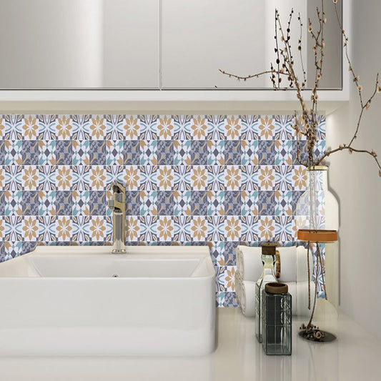 Frendorf | Bohemia Bloemenpatroon Wandpanelen Geel Eenvoudig te Verwijderen Wandbekleding voor Badkamer