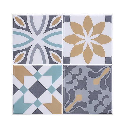 Frendorf | Bohemia Bloemenpatroon Wandpanelen Geel Eenvoudig te Verwijderen Wandbekleding voor Badkamer