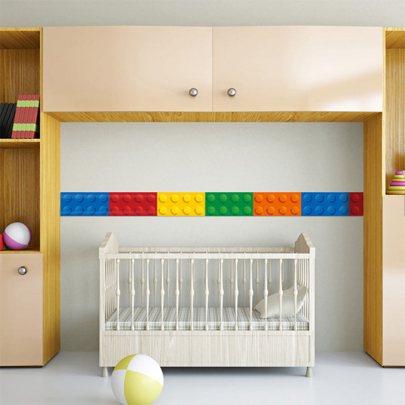Frendorf | PVC Zelfklevende Wanddecoratie Kinderstijl Bouwblokken Muurbedekking voor Baby Kamer