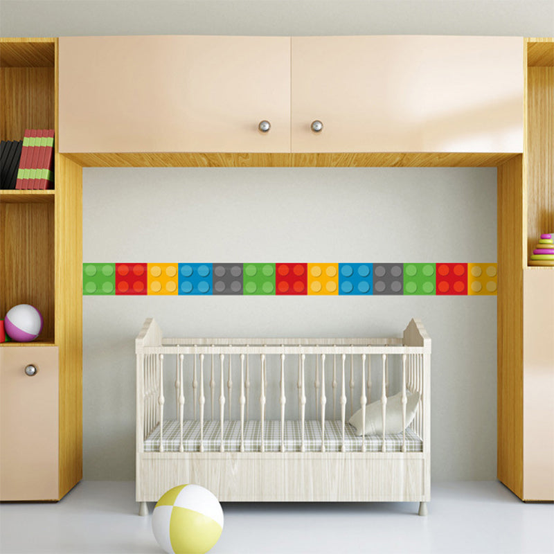 Frendorf | PVC Zelfklevende Wanddecoratie Kinderstijl Bouwblokken Muurbedekking voor Baby Kamer