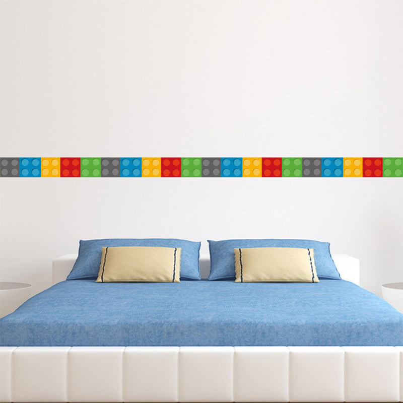 Frendorf | PVC Zelfklevende Wanddecoratie Kinderstijl Bouwblokken Muurbedekking voor Baby Kamer