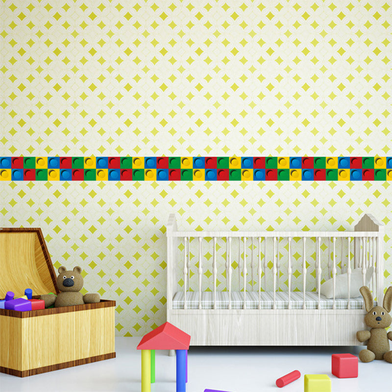 Frendorf | PVC Zelfklevende Wanddecoratie Kinderstijl Bouwblokken Muurbedekking voor Baby Kamer