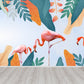 Frendorf | Staande Veld Flamingo Muurbehang Tropisch Niet-Geweven Textuurwandbekleding