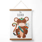 Be Clever Monkey Tribal Animal Quote Poster mit Aufhänger