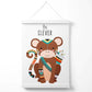 Be Clever Monkey Tribal Animal Quote Poster mit Aufhänger