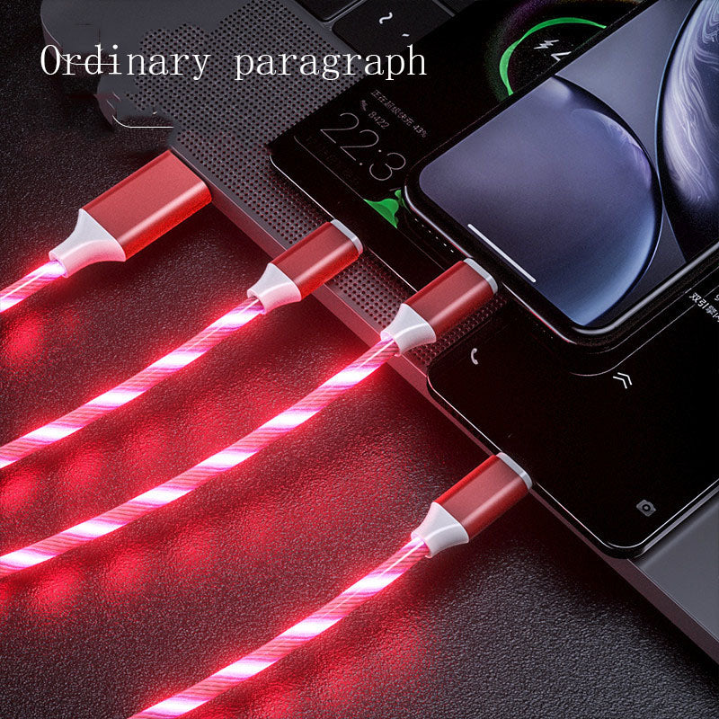 Frendorf | 3 in 1 Micro USB Typ C Kabel LED fließendes Licht Typ C Chager Kabel Handy Ladekabel