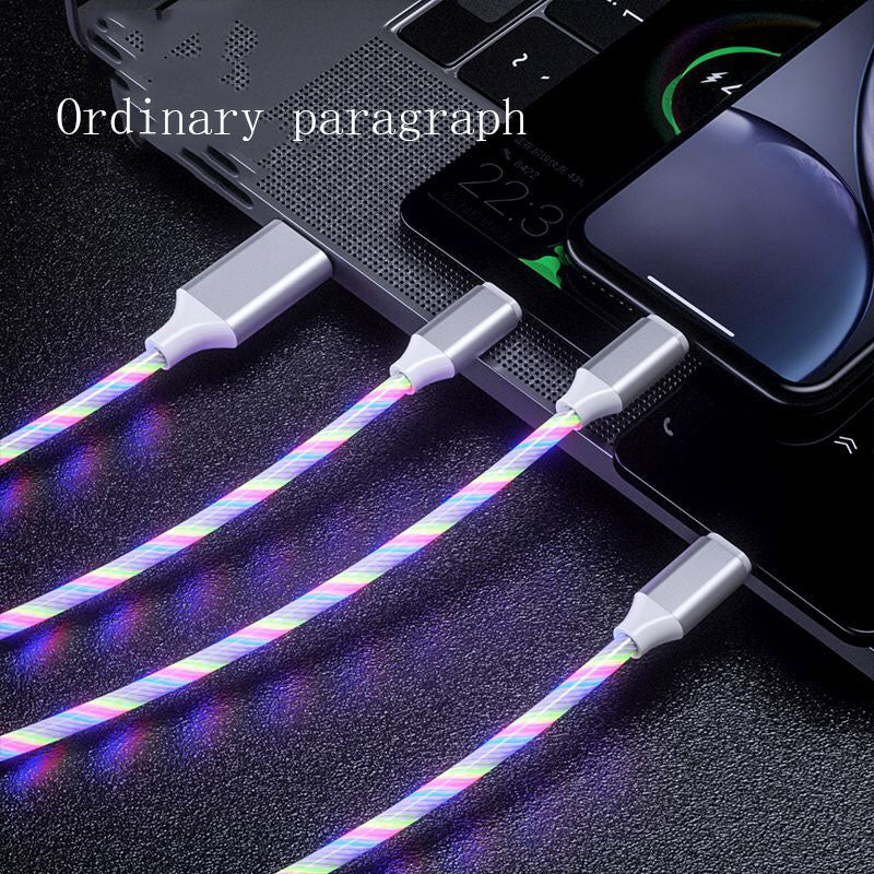 Frendorf | 3 in 1 Micro USB Typ C Kabel LED fließendes Licht Typ C Chager Kabel Handy Ladekabel