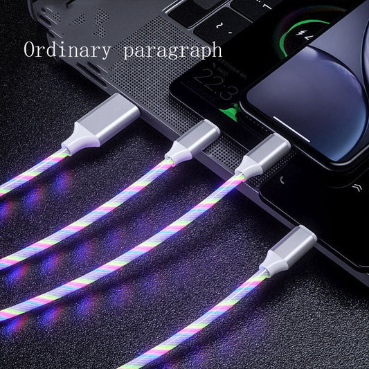 Frendorf | 3 in 1 Micro USB Typ C Kabel LED fließendes Licht Typ C Chager Kabel Handy Ladekabel