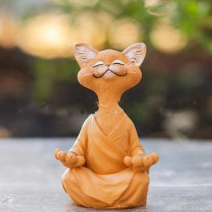 Verspielt Schwarze Buddha Katze Figur Meditation Yoga Sammlerstück Glückliche Katzen Dekor Zuhause Garten Dekoration Gartenornament