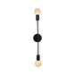 Frendorf | Lineare Metall-Wandlampe mit offenem Glühbirnen-Loft-Stil 2 Lichter Balkon-Wandlampe in Schwarz
