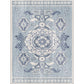Frendorf | Persian Moroccan carpet in blue medallion flower petal pattern carpet polyester non-slip carpet for home decoration