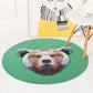 Frendorf | Groene en gele kinderkamer tapijt kinderen dieren hert beer wolf kat patroon vloertapijt polyester antislip achterkant tapijt