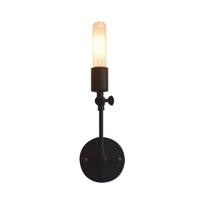 Frendorf | Industriële Open Peervormige Wandlamp Fixture 1 Hoofds Metaal Verstelbare Wandverlichting in Zwart voor Gang