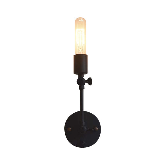 Frendorf | Industriële Open Peervormige Wandlamp Fixture 1 Hoofds Metaal Verstelbare Wandverlichting in Zwart voor Gang