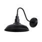 Frendorf | Farmhouse Stil Scheunen Wand Leuchten Lampe 1 Kopf Metall Wandbeleuchtung mit Gänsehaarn Arm in Schwarz für Außenbereich