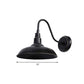 Frendorf | Farmhouse Stil Scheunen Wand Leuchten Lampe 1 Kopf Metall Wandbeleuchtung mit Gänsehaarn Arm in Schwarz für Außenbereich