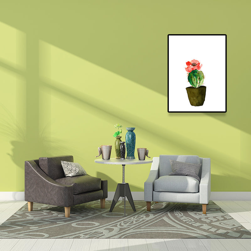 Tropix Sukkulente Pflanzenmalerei Leinwand Texturiert Grünes Wandkunstdruck für das Wohnzimmer
