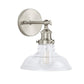 Frendorf | Klar Glas Chrom/Nickel Wandleuchte Scheune 1-Lampe Industrielle Wandlampe für die Küche