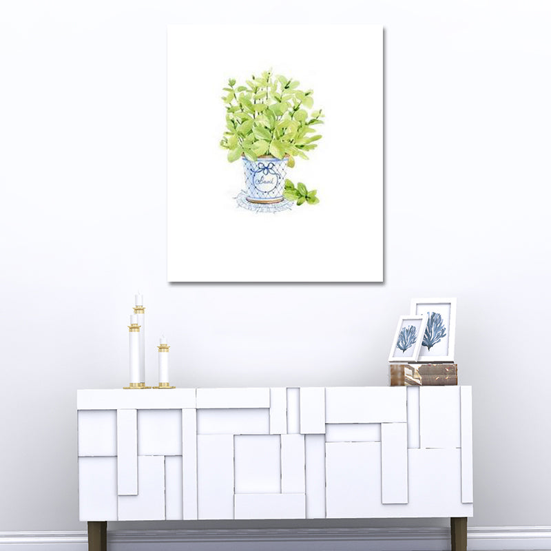 Bonsai Wandkunst Druck in grüner Leinwand Gemachte Wanddekoration für Hausinterieur, Texturiert