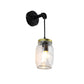 Frendorf | Klar Glas Schwarze Wandlampe Beleuchtung Jar Shade 1-Licht Industrie Licht Fixture für Flur