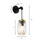 Frendorf | Klar Glas Schwarze Wandlampe Beleuchtung Jar Shade 1-Licht Industrie Licht Fixture für Flur