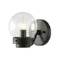 Frendorf | Gezaaid Glas Zwarte Wandlamp Globe Shade 1-Licht Industriële Wandlamp Fixture voor Slaapkamer