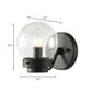 Frendorf | Gezaaid Glas Zwarte Wandlamp Globe Shade 1-Licht Industriële Wandlamp Fixture voor Slaapkamer