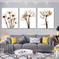 Landschaft Blumen Wanddekoration Leinwand Texturiert Braun Kunstdruck für Wohnzimmer