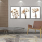 Landschaft Blumen Wanddekoration Leinwand Texturiert Braun Kunstdruck für Wohnzimmer