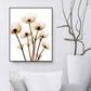 Landschaft Blumen Wanddekoration Leinwand Texturiert Braun Kunstdruck für Wohnzimmer