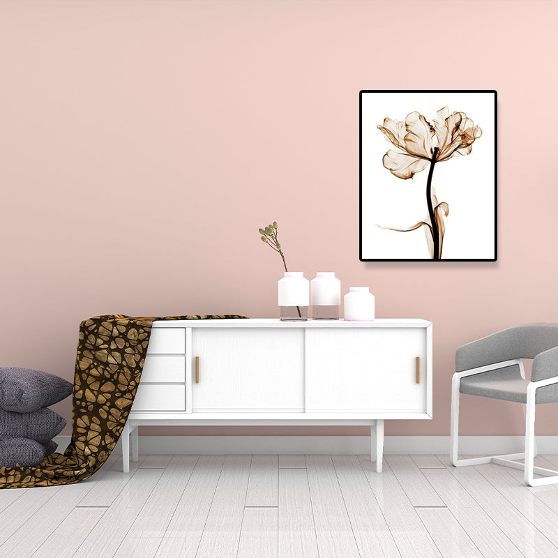 Landschaft Blumen Wanddekoration Leinwand Texturiert Braun Kunstdruck für Wohnzimmer
