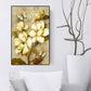 Gold Blooming Flower Print Leinwand Texturiert Französisches Land Wohnzimmer Wandkunst