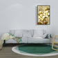 Gold Blooming Flower Print Leinwand Texturiert Französisches Land Wohnzimmer Wandkunst