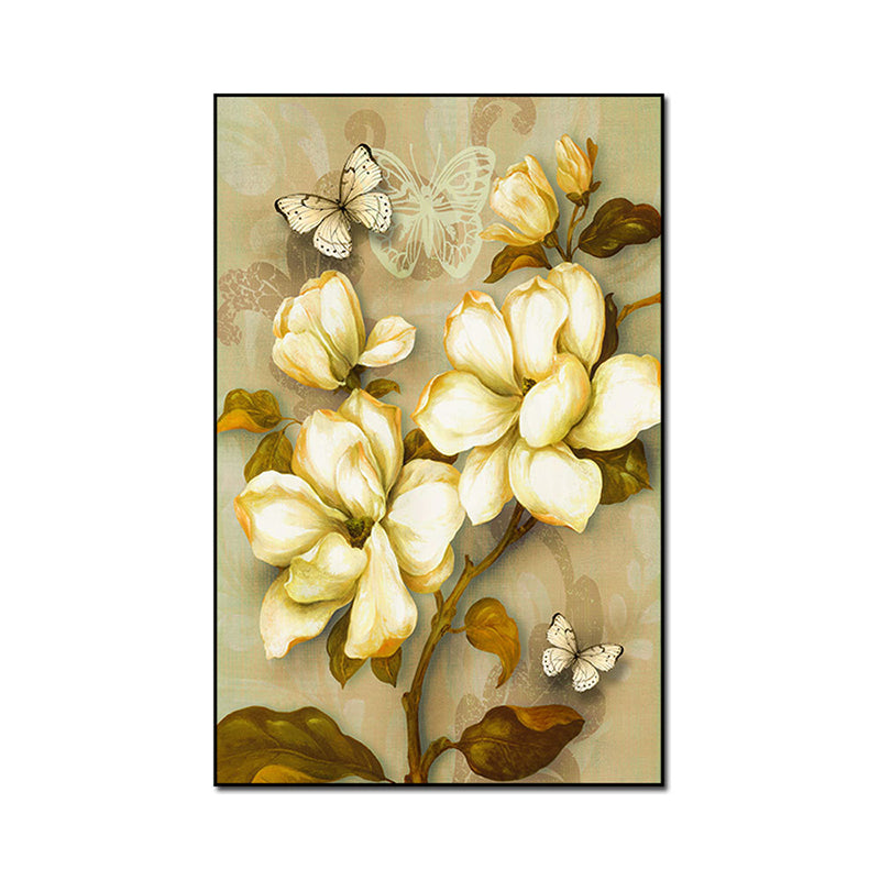Gold Blooming Flower Print Leinwand Texturiert Französisches Land Wohnzimmer Wandkunst