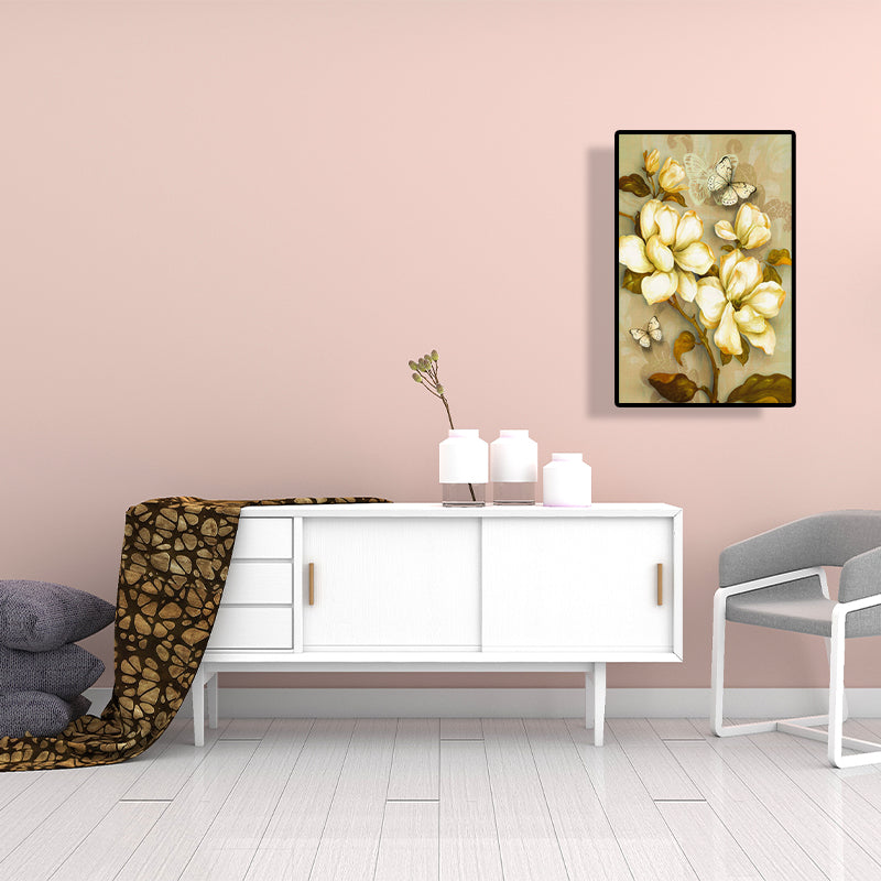 Gold Blooming Flower Print Leinwand Texturiert Französisches Land Wohnzimmer Wandkunst