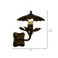 Frendorf | 1 Glühbirne gewellter Wandleuchtenlampe Retro-Stil Rostmetallische Leuchte mit Blattdekoration für Flur