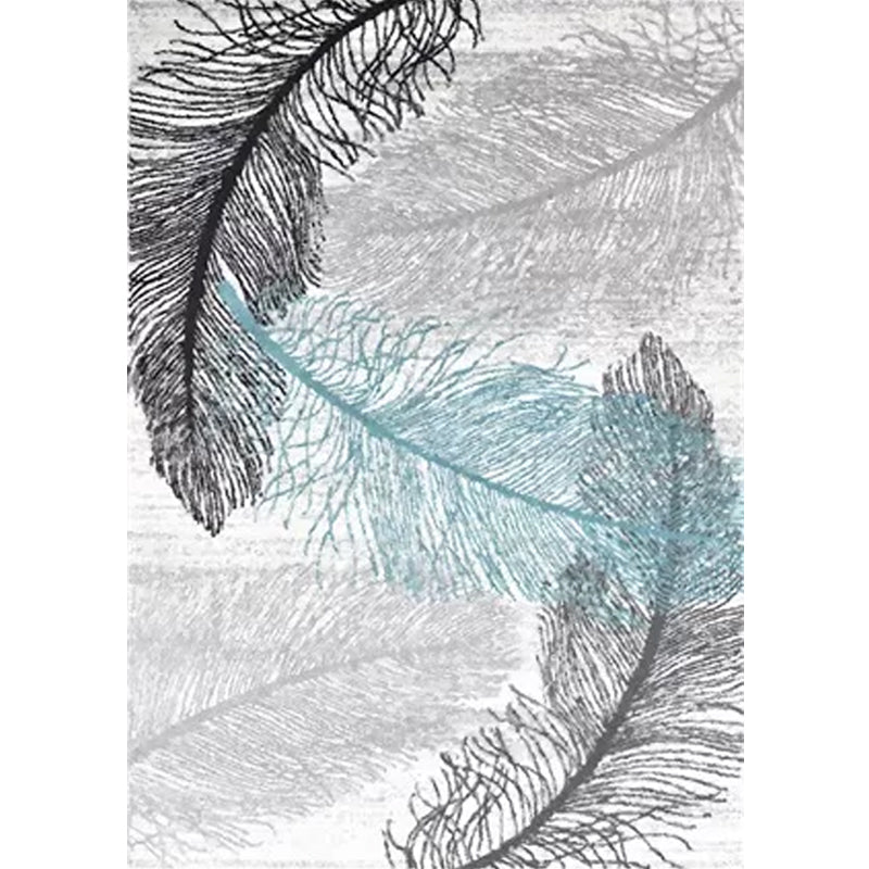 Frendorf | Tropische Woonkamer Tapijt in Grijze Botanische Print Tapijt Polyester Antislip Machine Wasbaar Zoomtapijt
