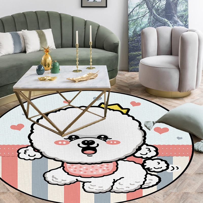 Frendorf | Kinderslaapkamer Tapijt in Paars en Rood Dier Hond Ster Aardbei Print Tapijt Polyester Antislip Gebied Tapijt