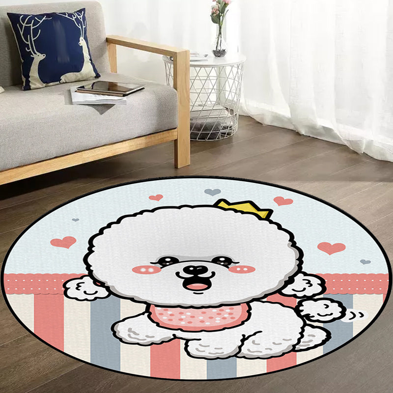 Frendorf | Kinderslaapkamer Tapijt in Paars en Rood Dier Hond Ster Aardbei Print Tapijt Polyester Antislip Gebied Tapijt