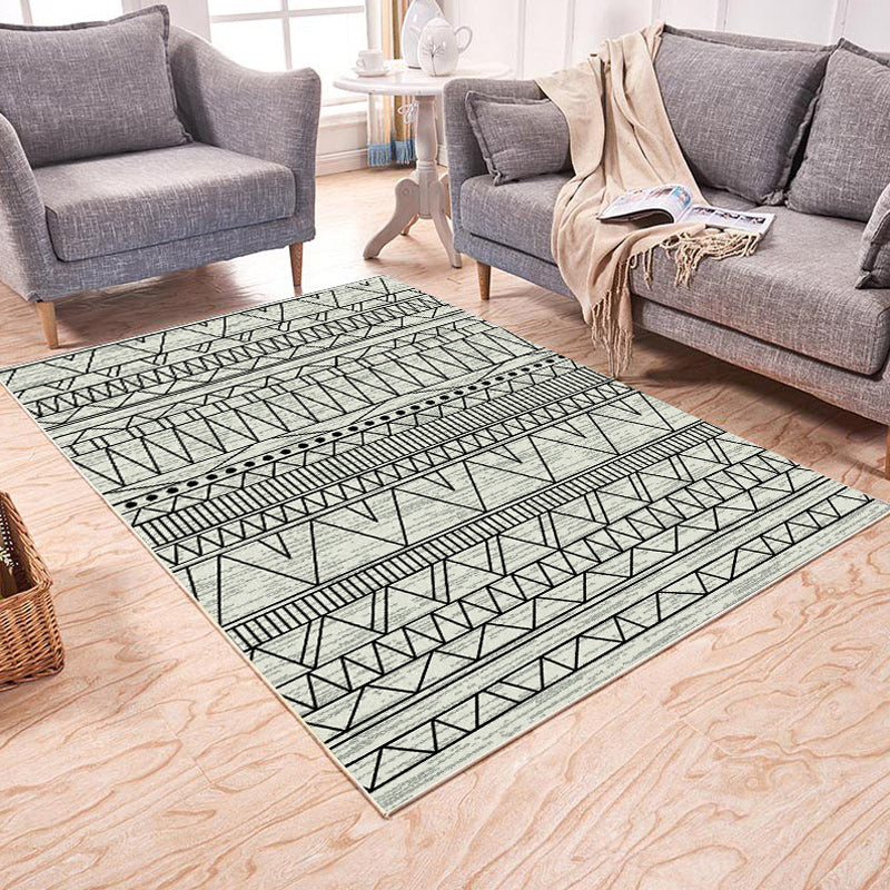 Frendorf | Braun und Weiß Schlafzimmer Teppich Südwest Geometrisches Diamant Streifen Muster Teppich Polyester Haustierfreundlicher Teppich