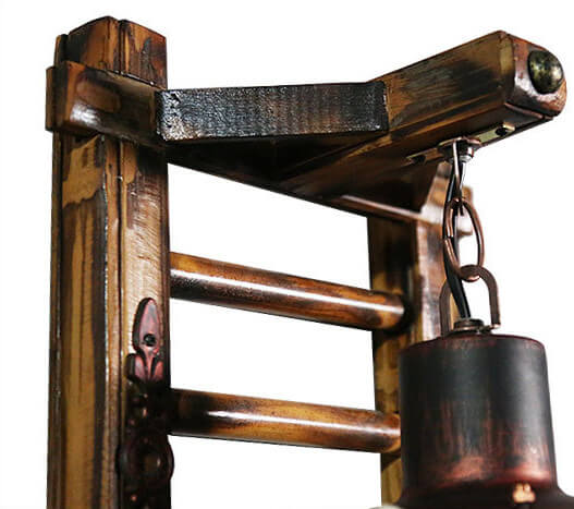 Frendorf | BambooLuxe Wandleuchte | Vintage Kerosin-Look | Bambusgeflecht Basis | 1-Licht Wandlampe