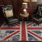 Frendorf | Funky Britische Flagge Muster Teppich Rot Nordic Teppich Polyester Waschbar Rutschfeste Unterlage Bereich Teppich für Wohnzimmer