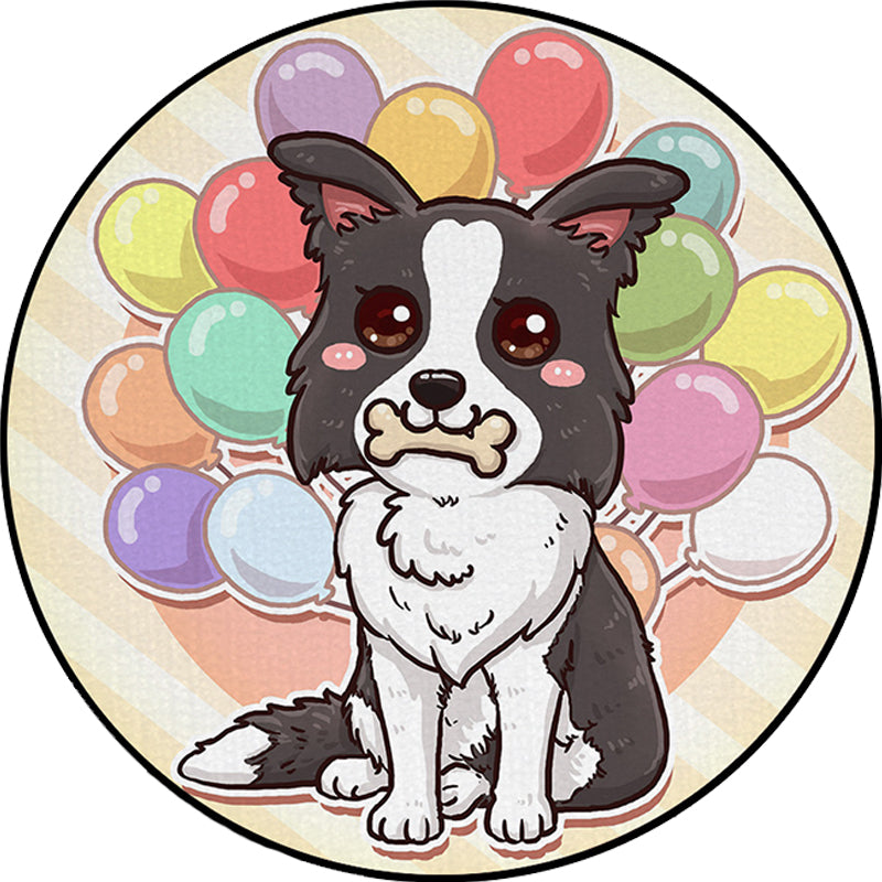 Frendorf | Schöner Kinderteppich in Pink und Gelb Tier Hund Banane Ballon Muster Teppich Polyester Waschbar Teppich für das Kinderzimmer