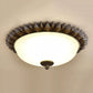 Frendorf | SolaraBowl Deckenleuchte | Vintage Glasschirm im Sonnen-Design | 1/3-Licht Flush-Mount Lampe | Elegante Beleuchtung