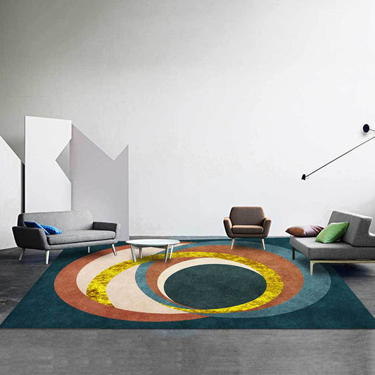 Frendorf | Einzigartiger Farbkombination Teppich Grün Mehrfarben Nordic Teppich Polyester Waschbar Rutschfeste Rückseite Teppich für das Wohnzimmer