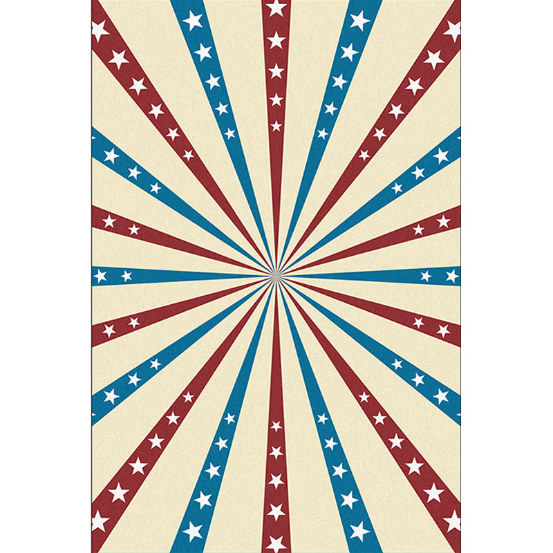 Frendorf | Beig- und blauer moderner Teppich Polyester radial- und sternmuster Teppich waschbar rutschfeste Rückseite Teppich für Wohnzimmer