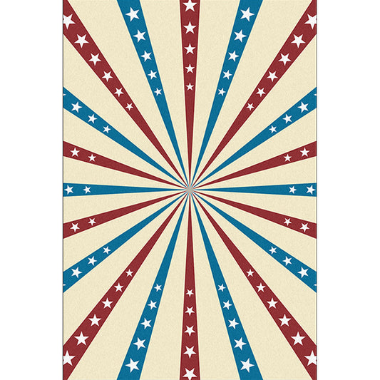 Frendorf | Beig- und blauer moderner Teppich Polyester radial- und sternmuster Teppich waschbar rutschfeste Rückseite Teppich für Wohnzimmer